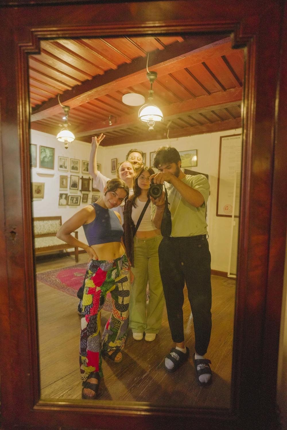 Friends visiting a museum together